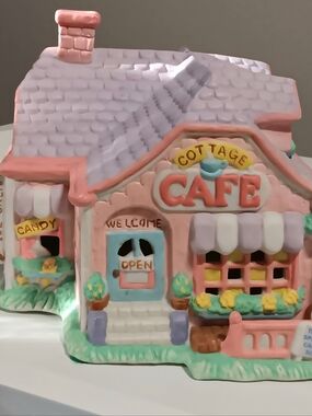 Vintage Cottontail Lane Cottage Cafe Easter Village Deco